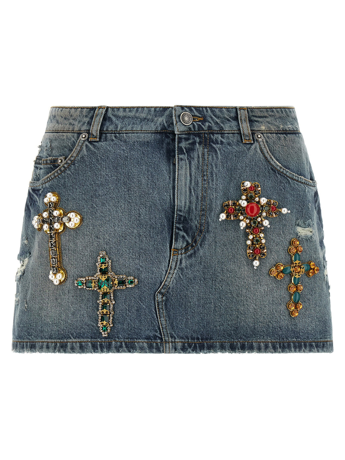 Dolce & Gabbana Embroidery Skirt Blue