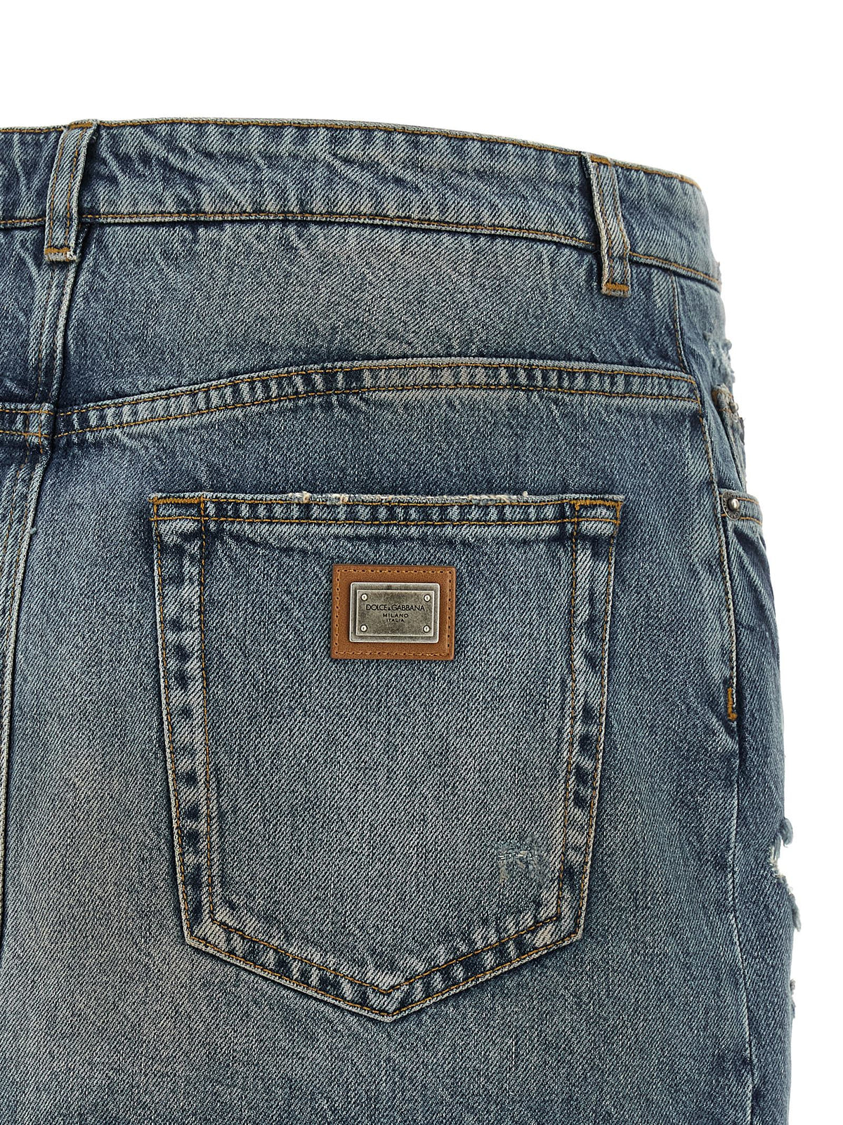 Dolce & Gabbana Embroidery Skirt Blue