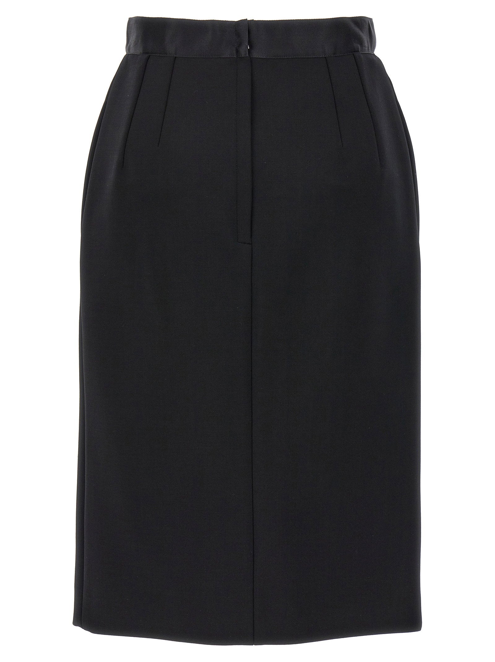 Dolce & Gabbana Wool Pencil Skirt Black