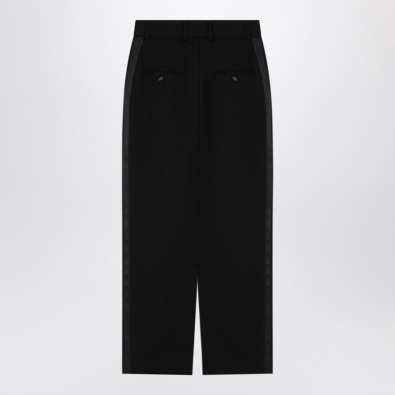 Dolce & Gabbana Black Gabardine Wool Pencil Skirt Black