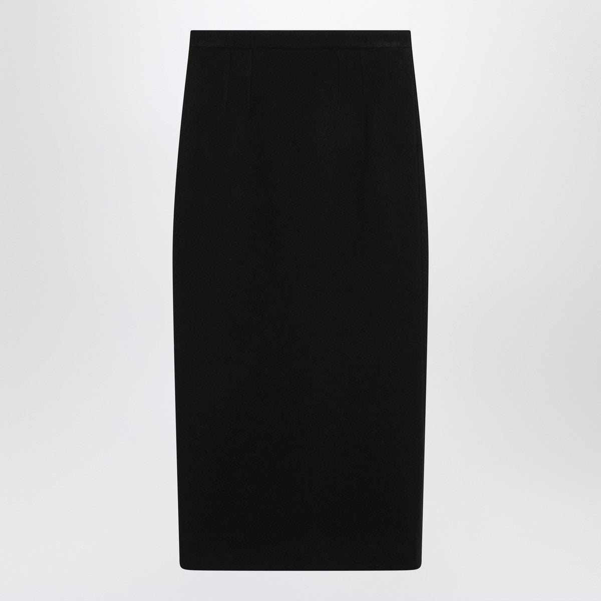 Dolce & Gabbana Black Wool High-Waist Pencil Skirt Black