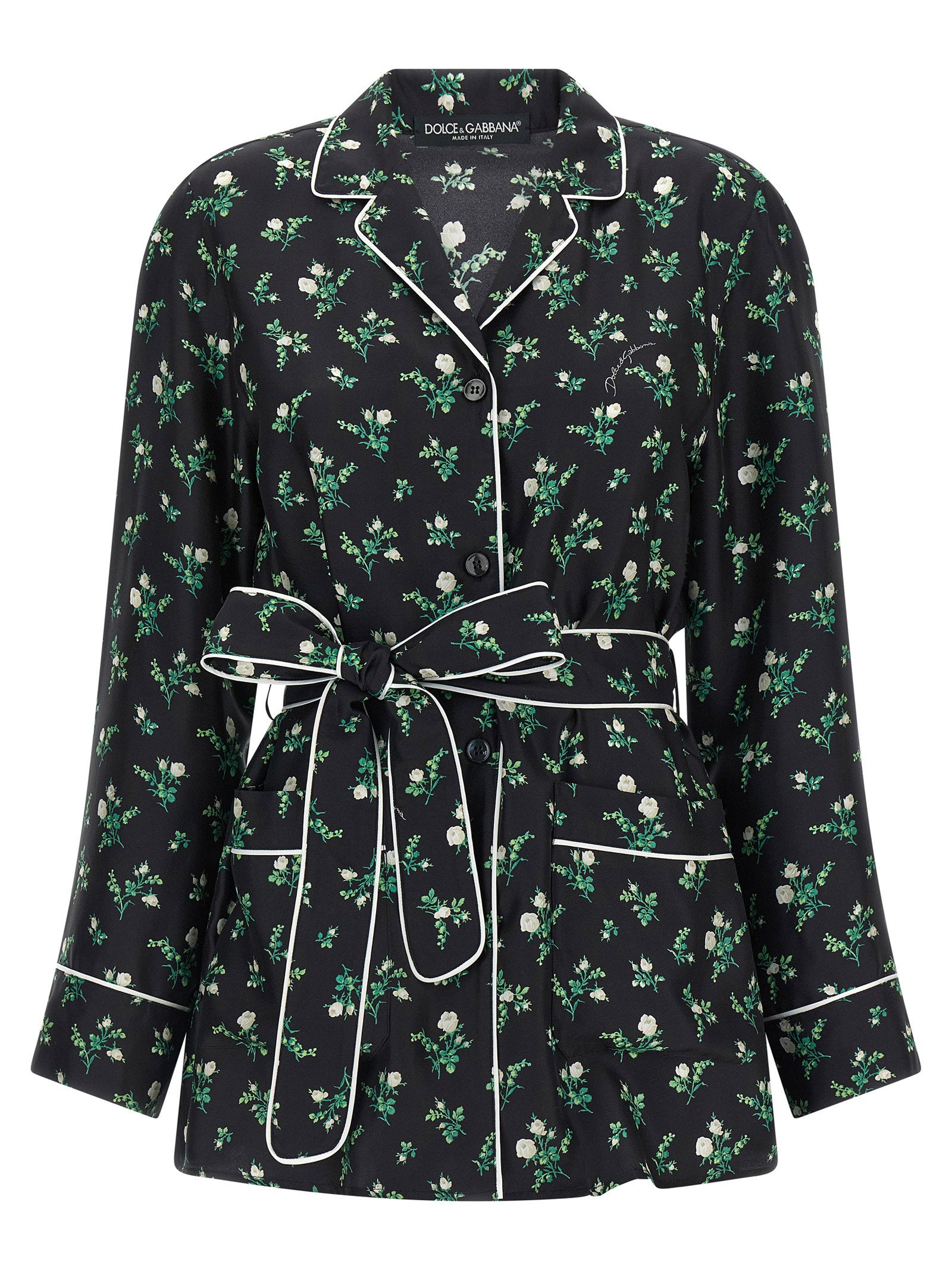 Dolce & Gabbana Roselline And Lily Of The Lilies Of The Flowers Printed Shirt Black