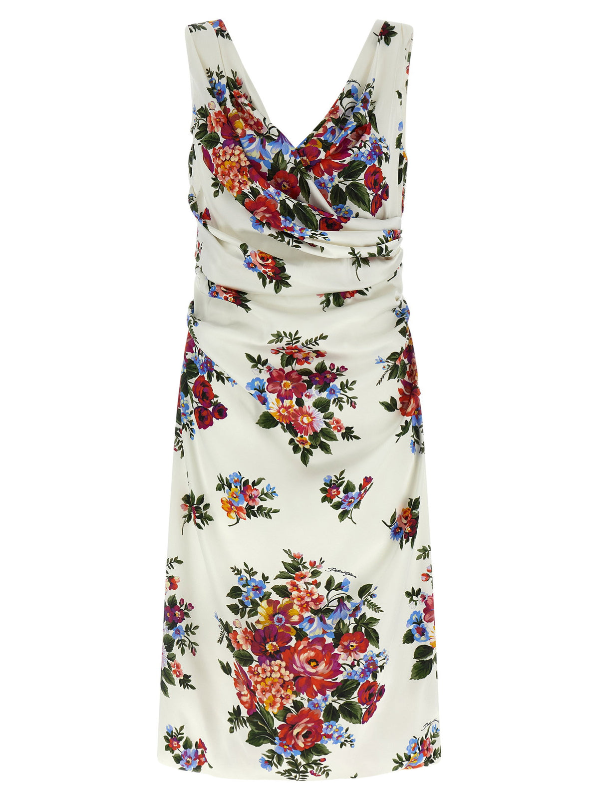 Dolce & Gabbana Mazzo Di Fiori Dress White
