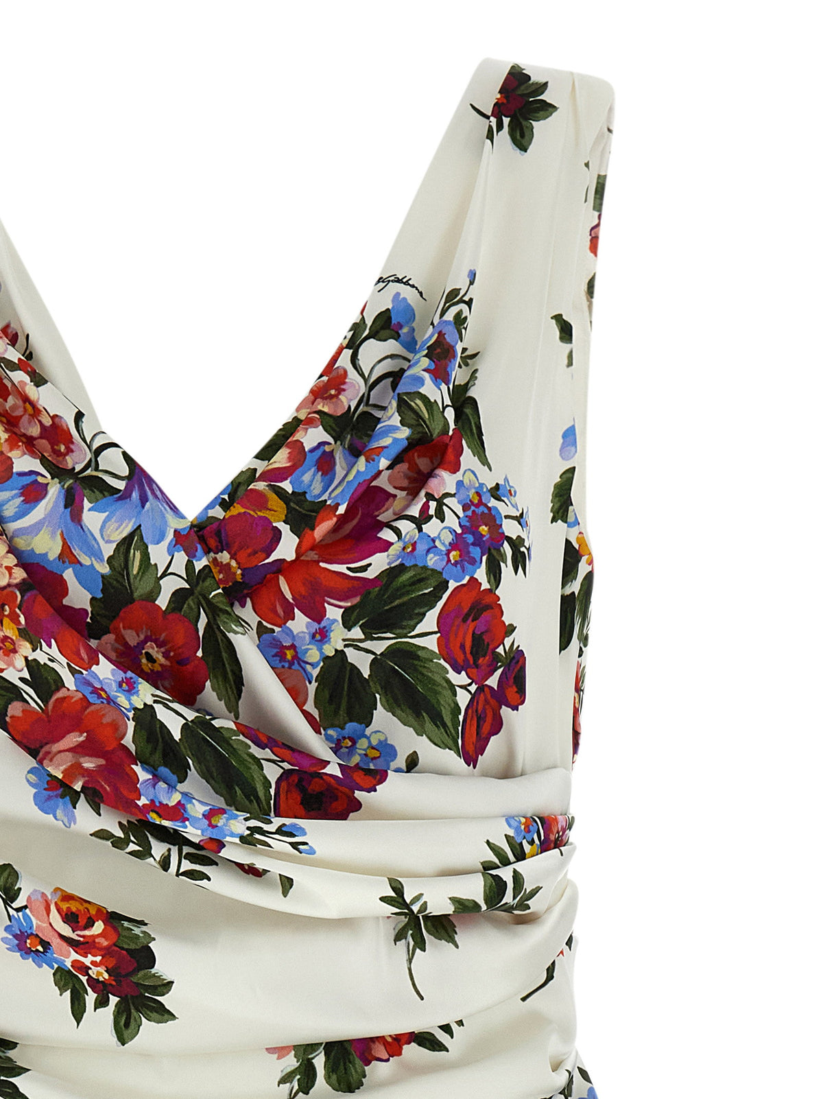 Dolce & Gabbana Mazzo Di Fiori Dress White