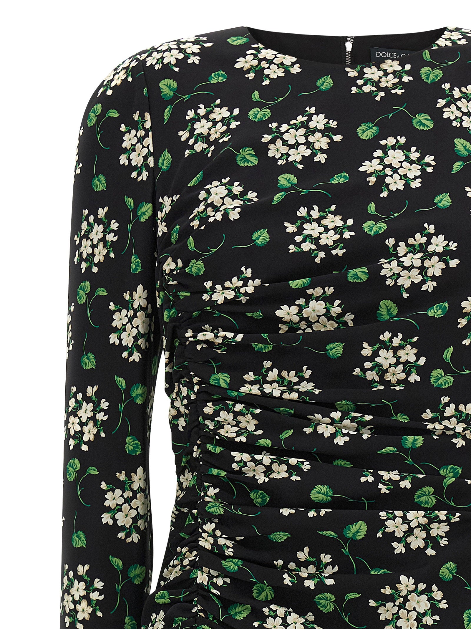 Dolce & Gabbana Flower Print Dress Black