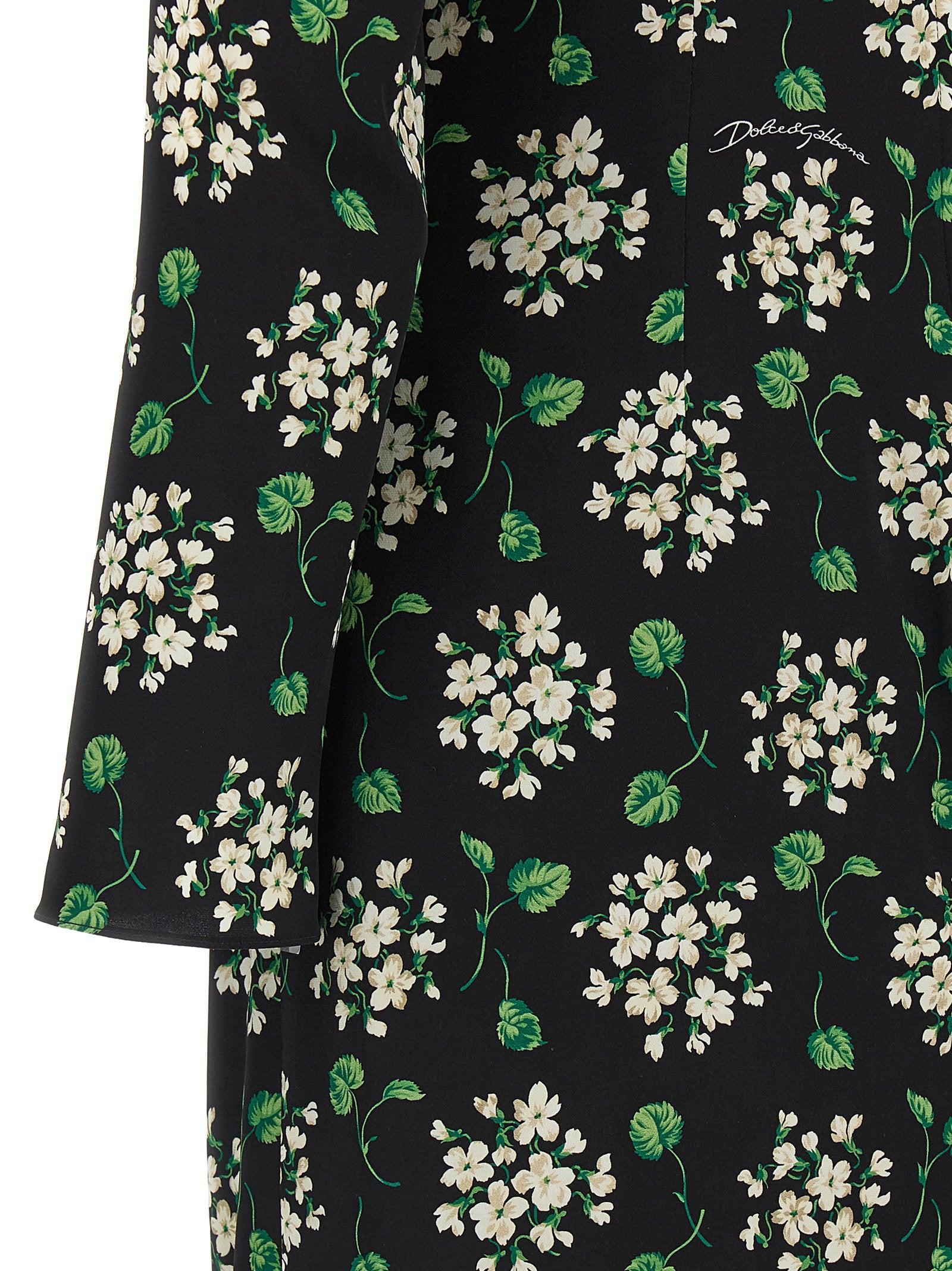 Dolce & Gabbana Flower Print Dress Black