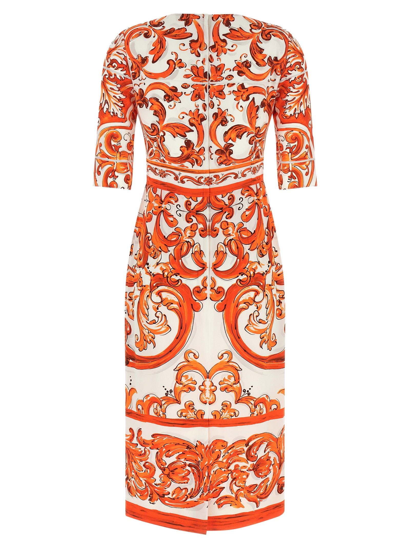 Dolce & Gabbana Maiolica Dress Orange