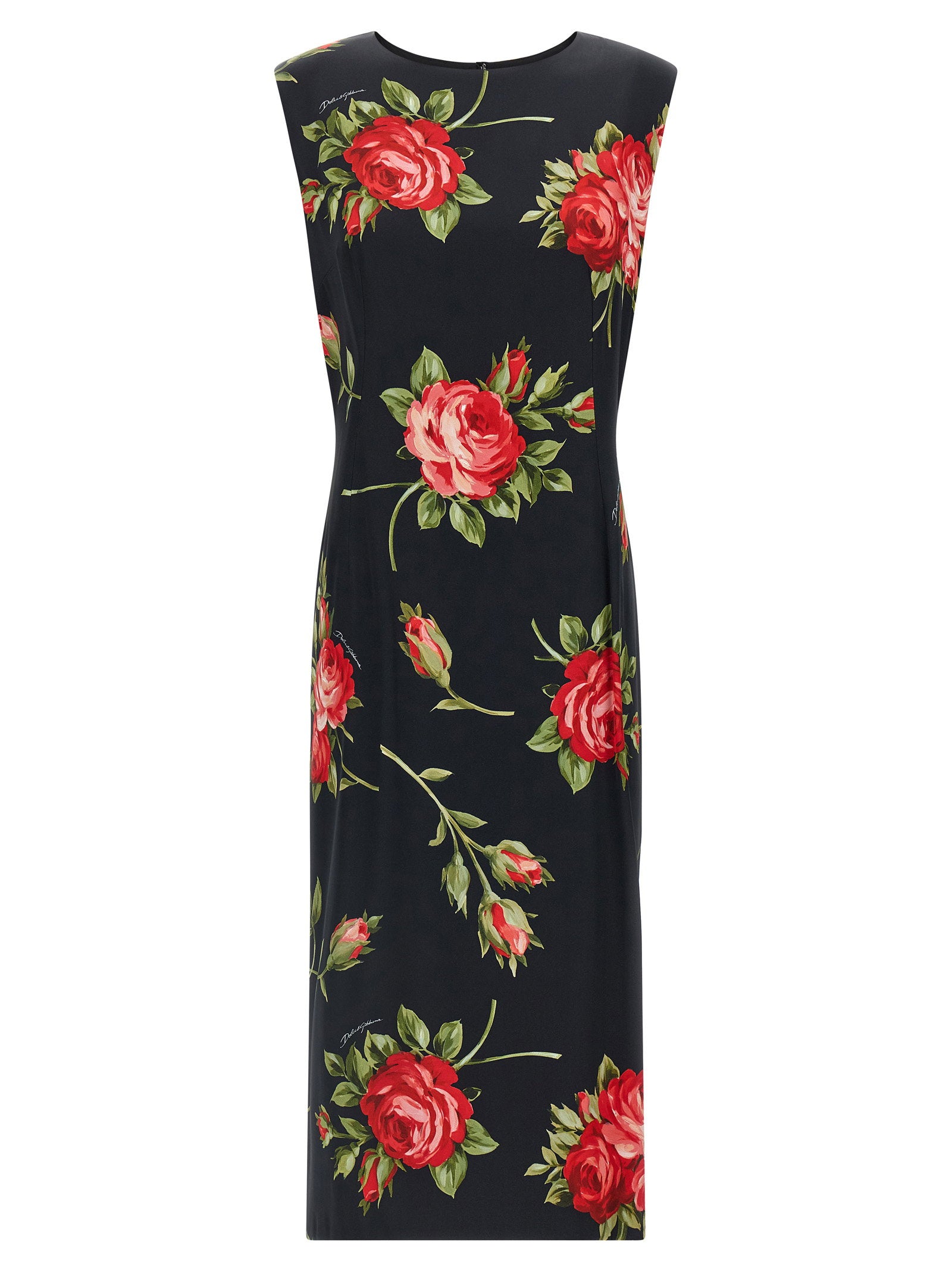 Dolce & Gabbana Bouquet Rose Dress Black