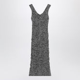 Dolce & Gabbana Diagonal Silk-Blend Midi Dress With Draped Off-Shoulder White