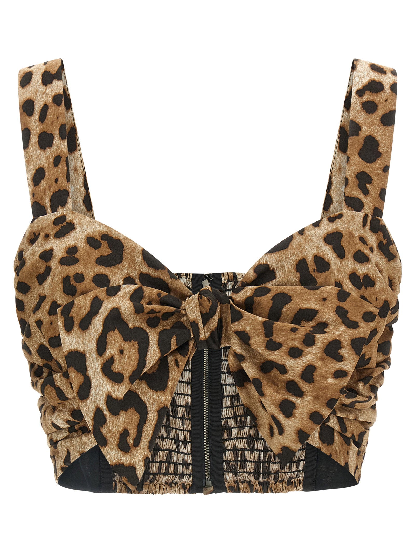 Dolce & Gabbana Sweetheart Neckline Top Brown