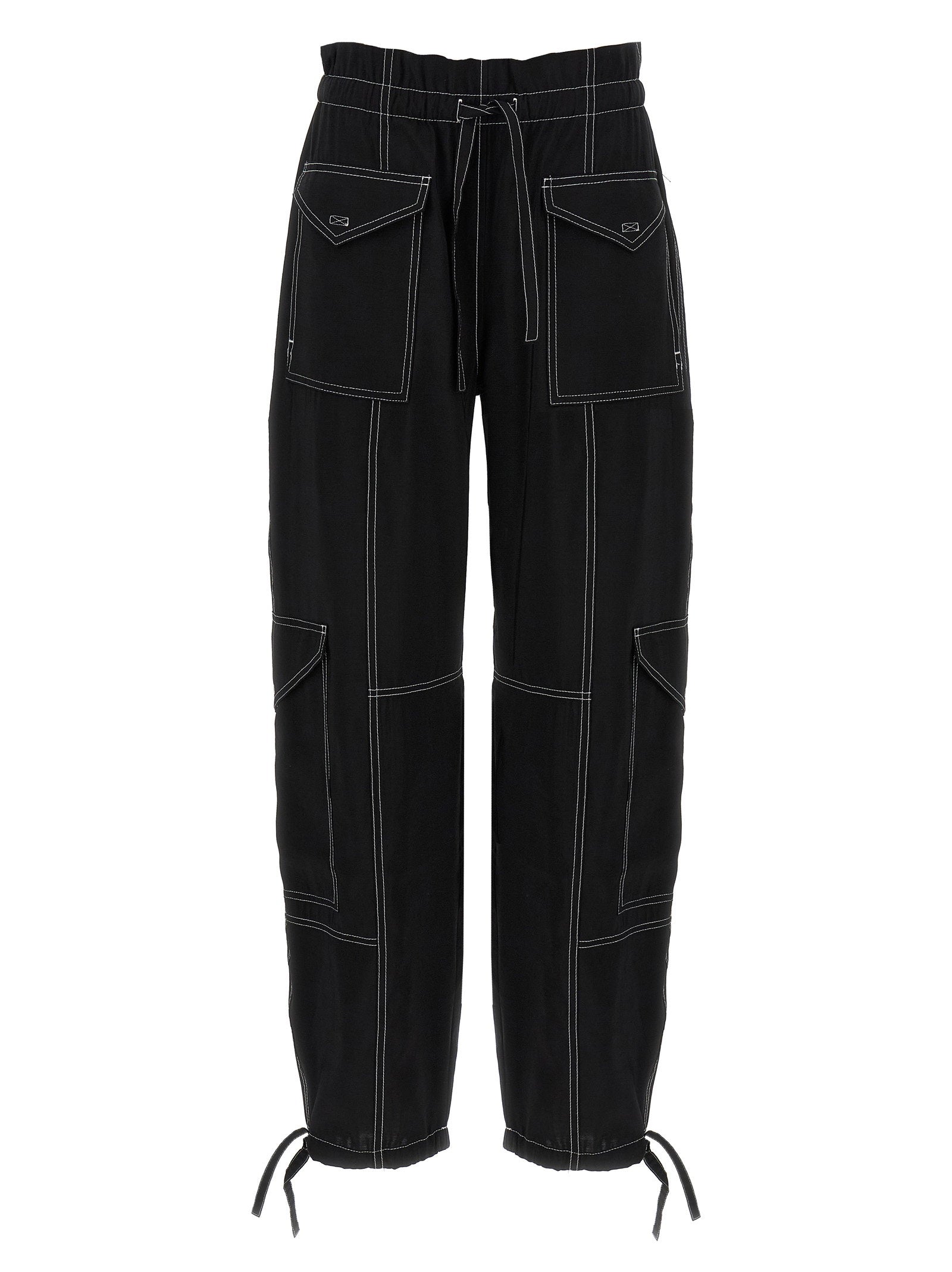 Ganni Light Slub Pocket Pants Black