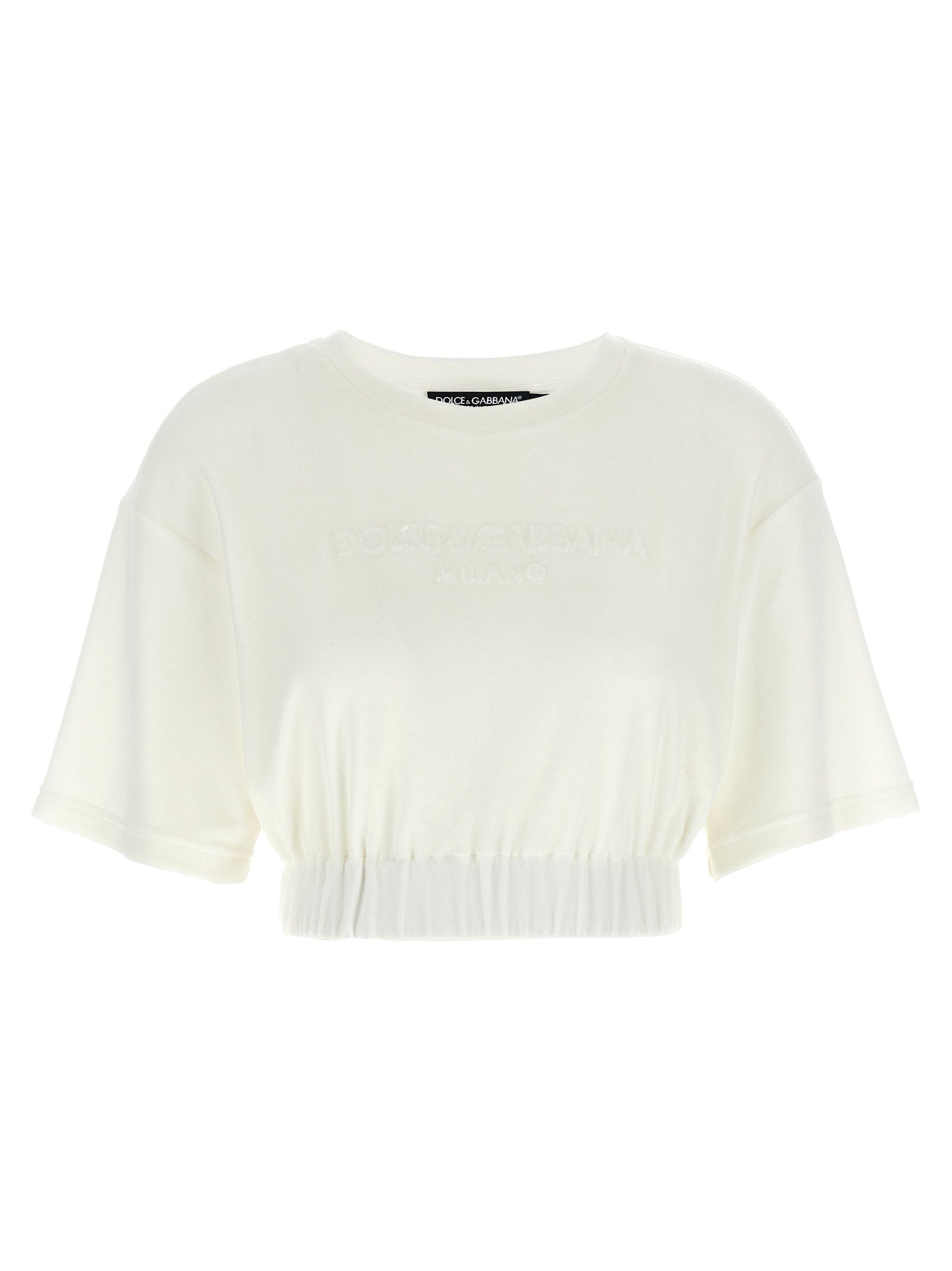 Dolce & Gabbana Logo Chenille Top White