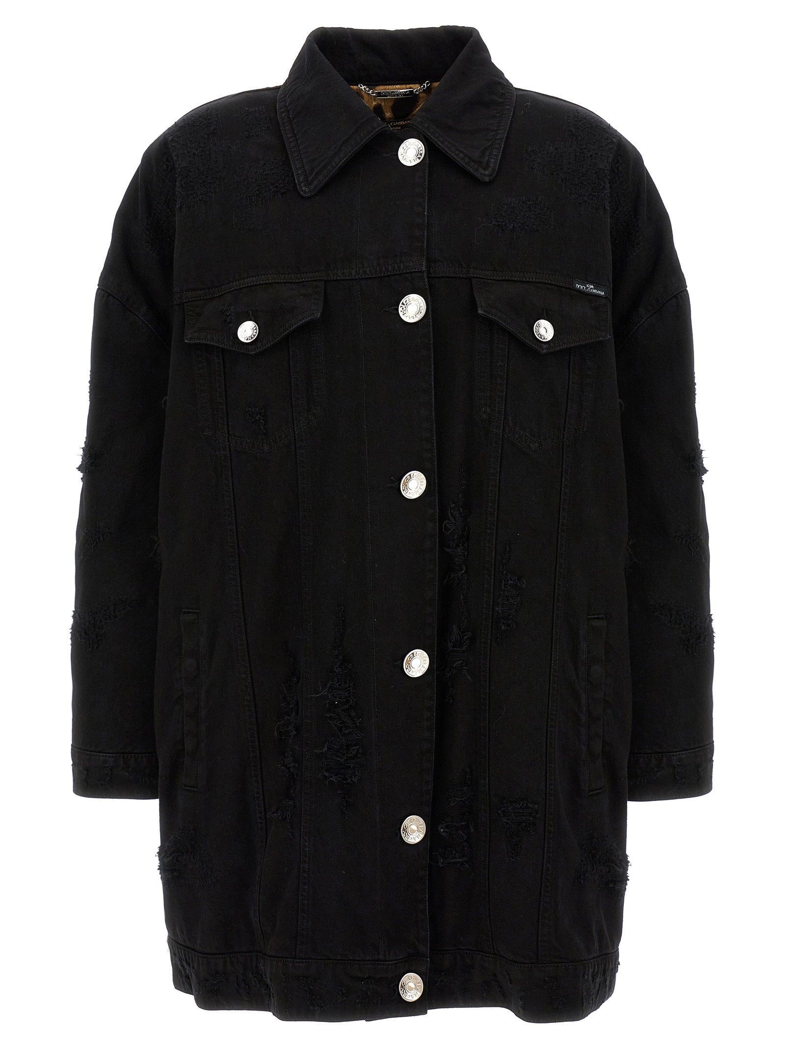 Dolce & Gabbana Denim Long Jacket Black