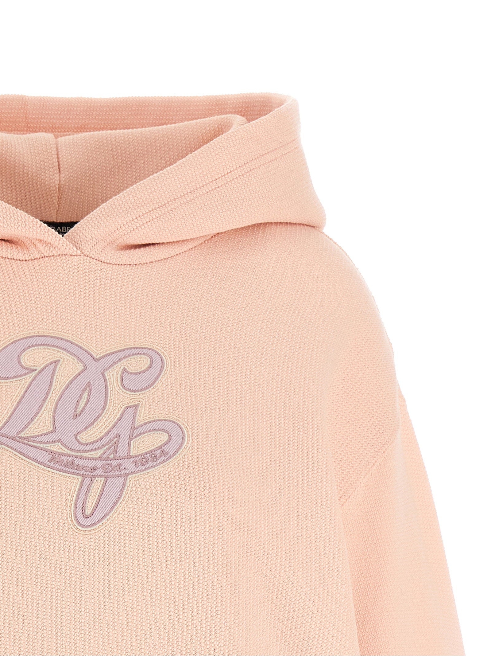 Dolce & Gabbana Logo Embroidery Hoodie Pink