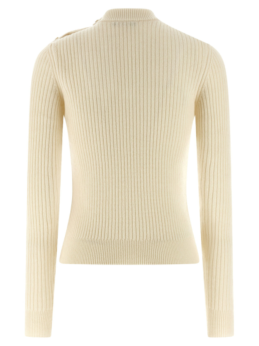 Balmain Ribbed Sweater White