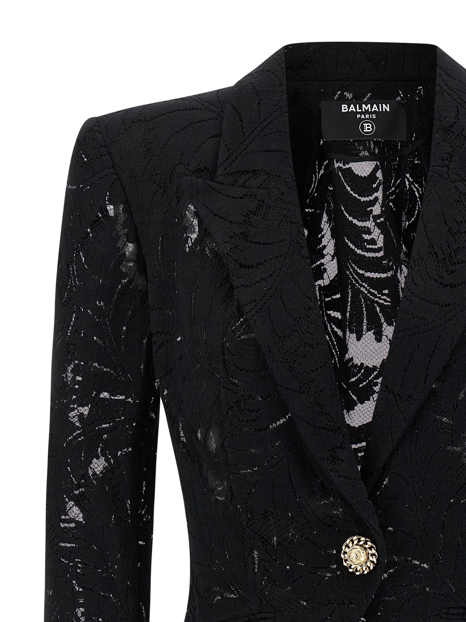 Balmain Lace Blazer Black
