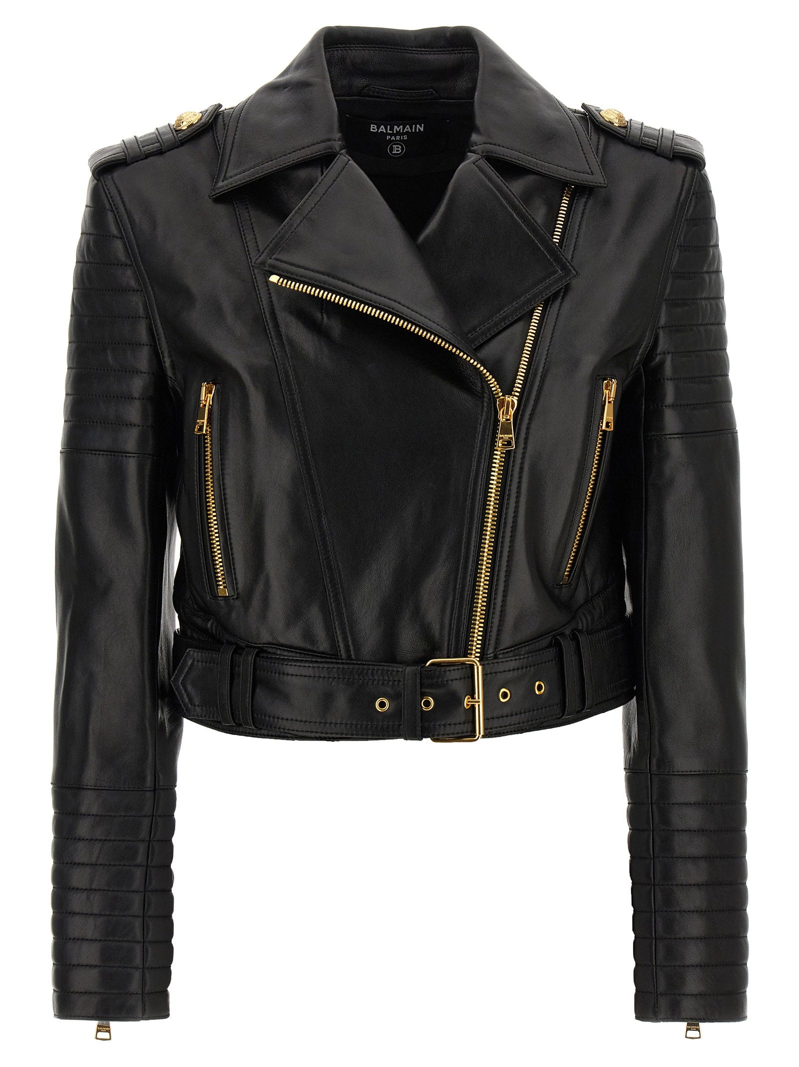 Balmain Leather Jacket Black
