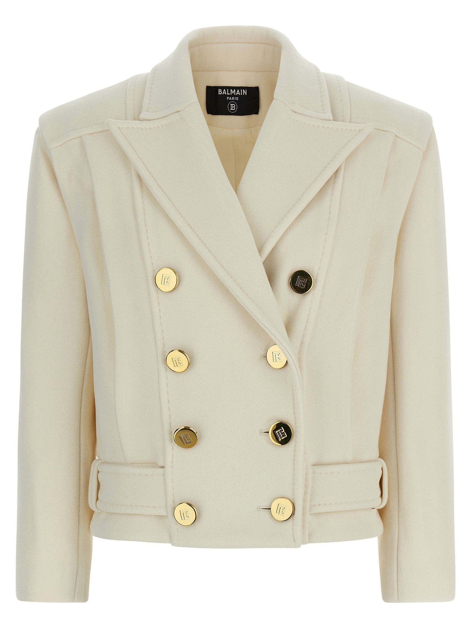 Balmain Double-breasted Coat White