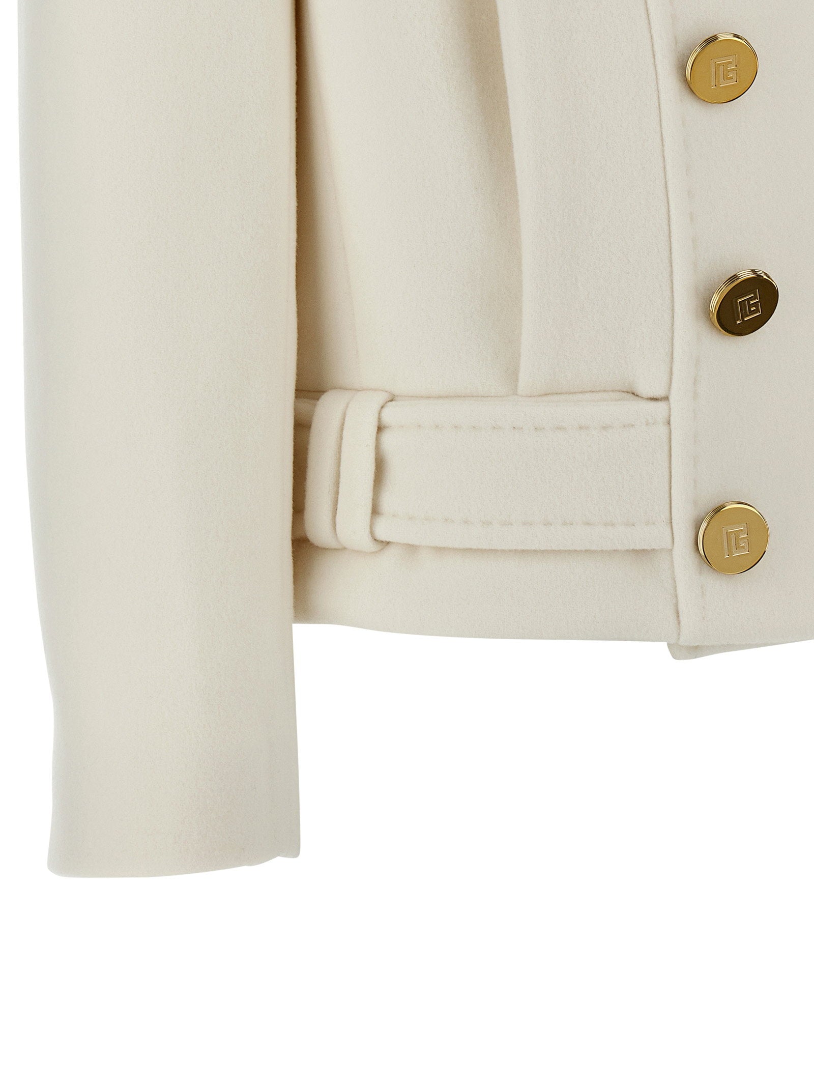 Balmain Double-breasted Coat White