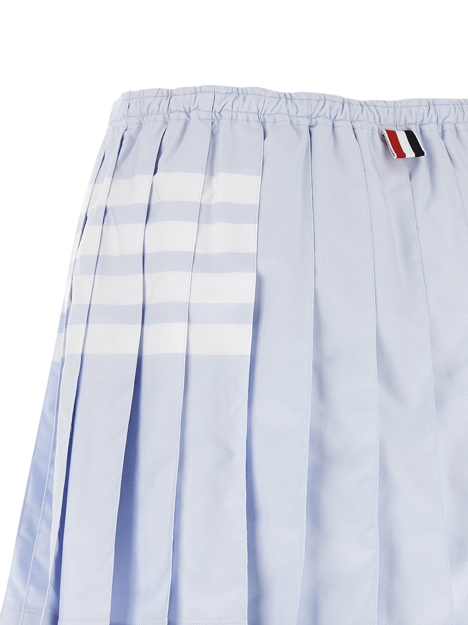 Thom Browne 4-bar Oxford Pleated Skirt Light blue