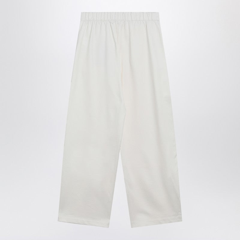 Max Mara White Silk Blend Cropped Trousers White