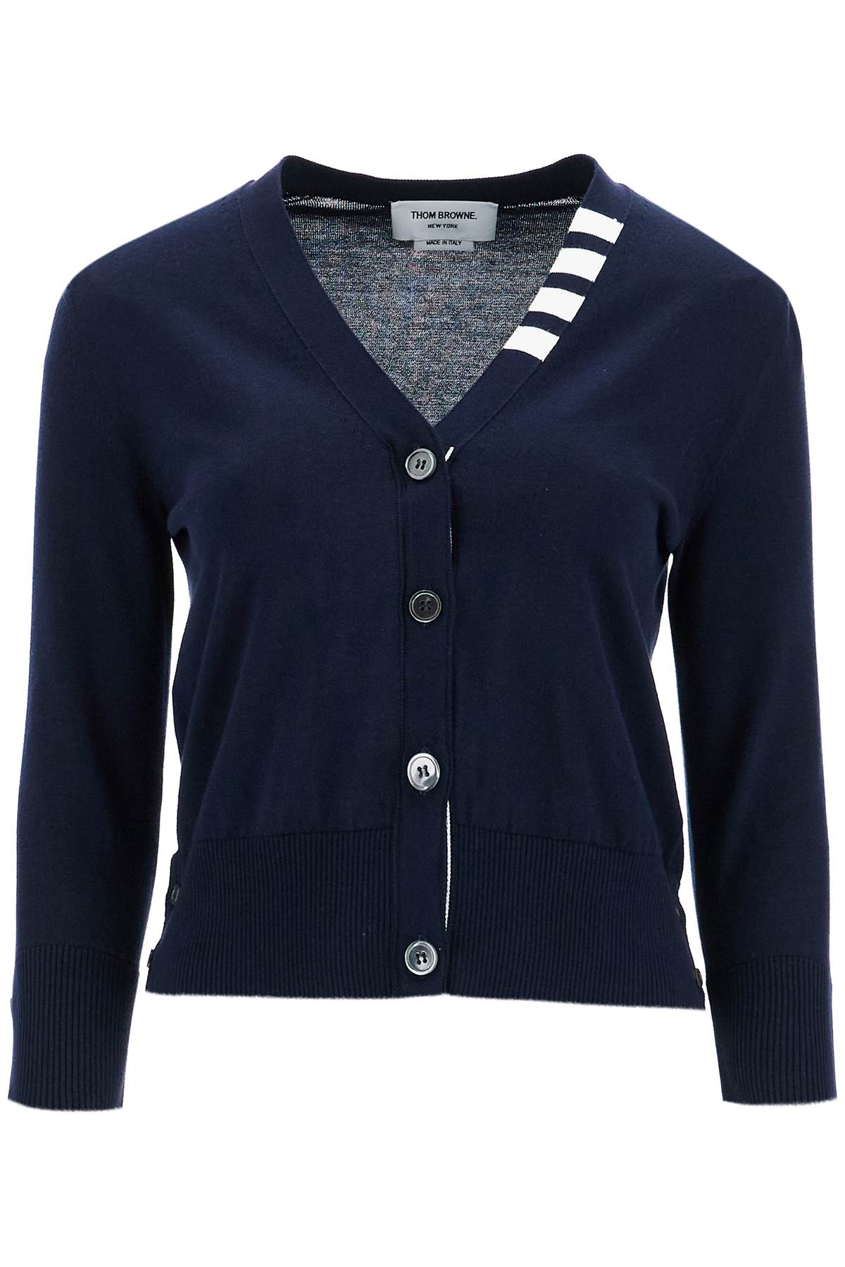Thom Browne cotton 4-bar Cardigan Blue