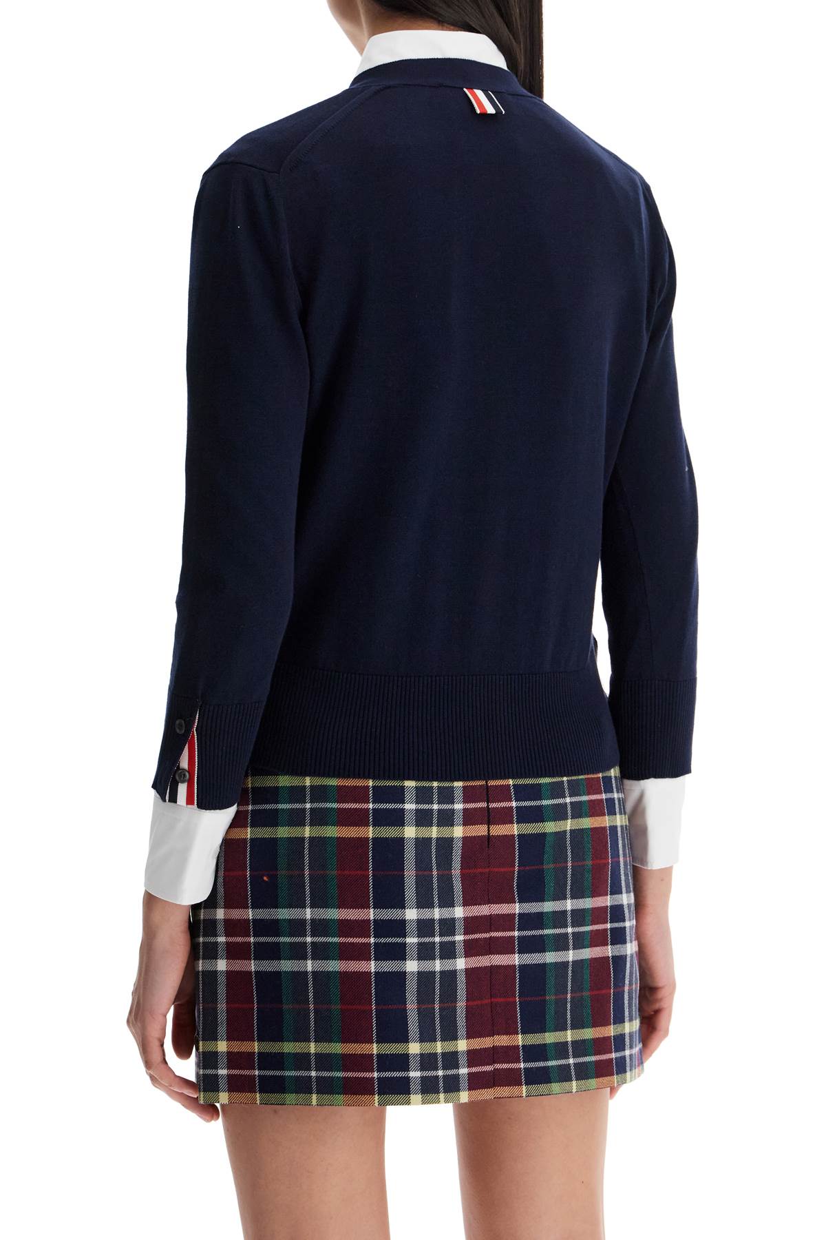 Thom Browne cotton 4-bar Cardigan Blue