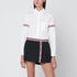 Thom Browne White Cotton Poplin Shirt with Grosgrain Sleeve Detail White