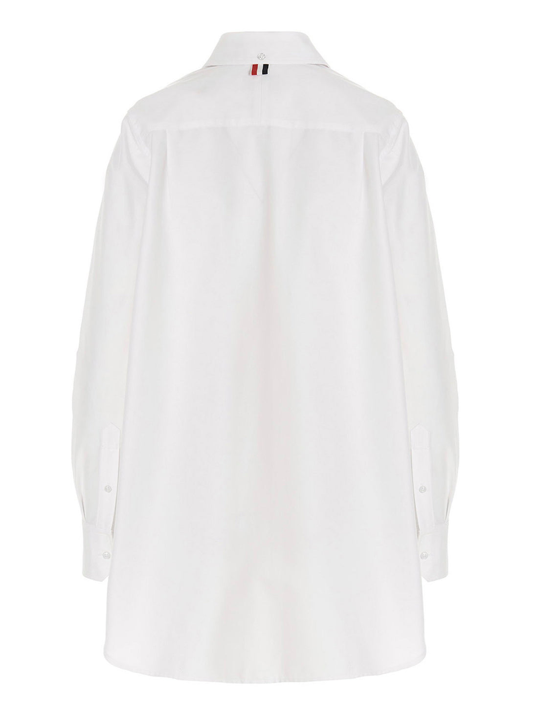 Thom Browne Logo Pussy Bow Blouse White