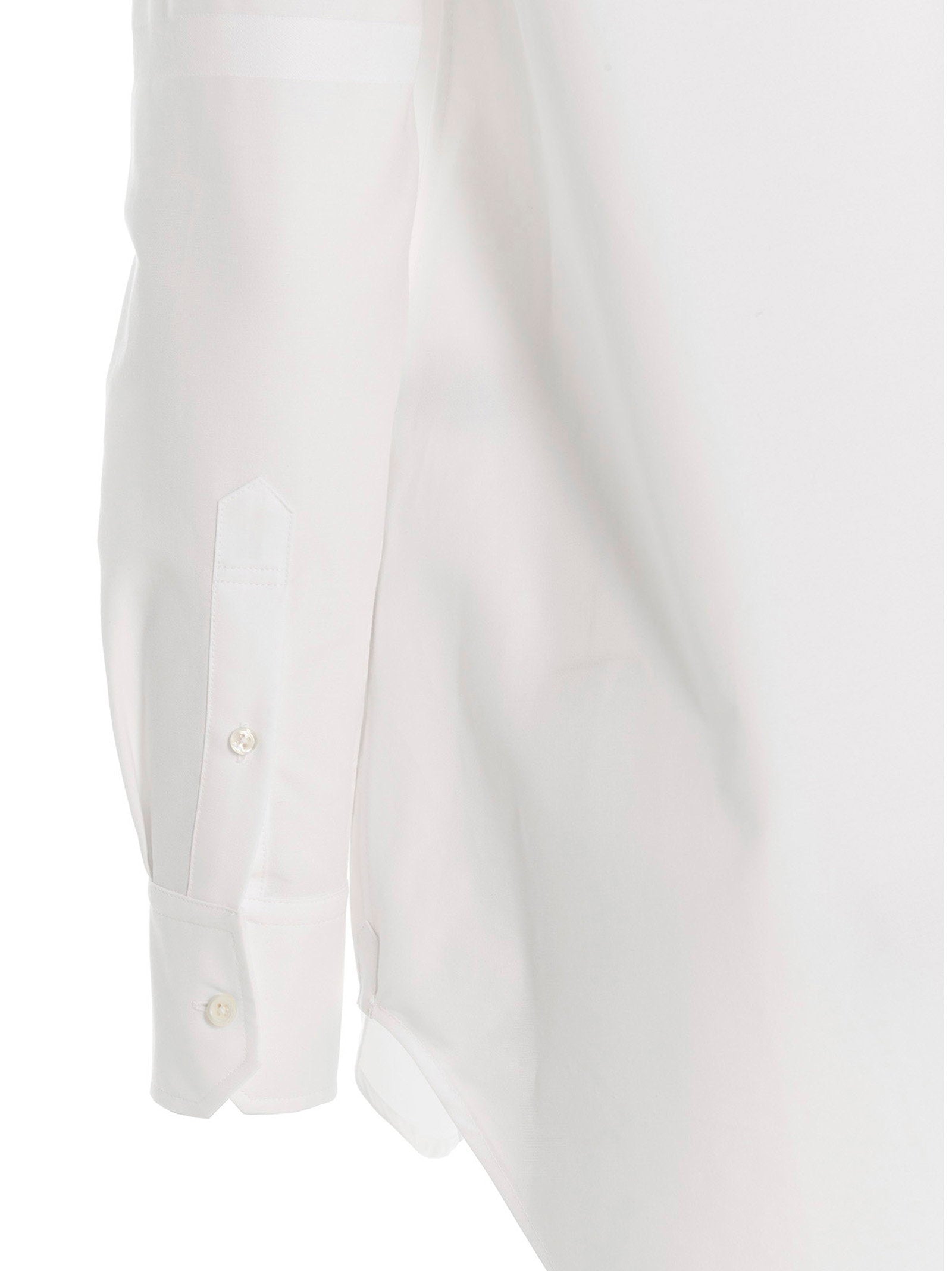 Thom Browne Logo Pussy Bow Blouse White