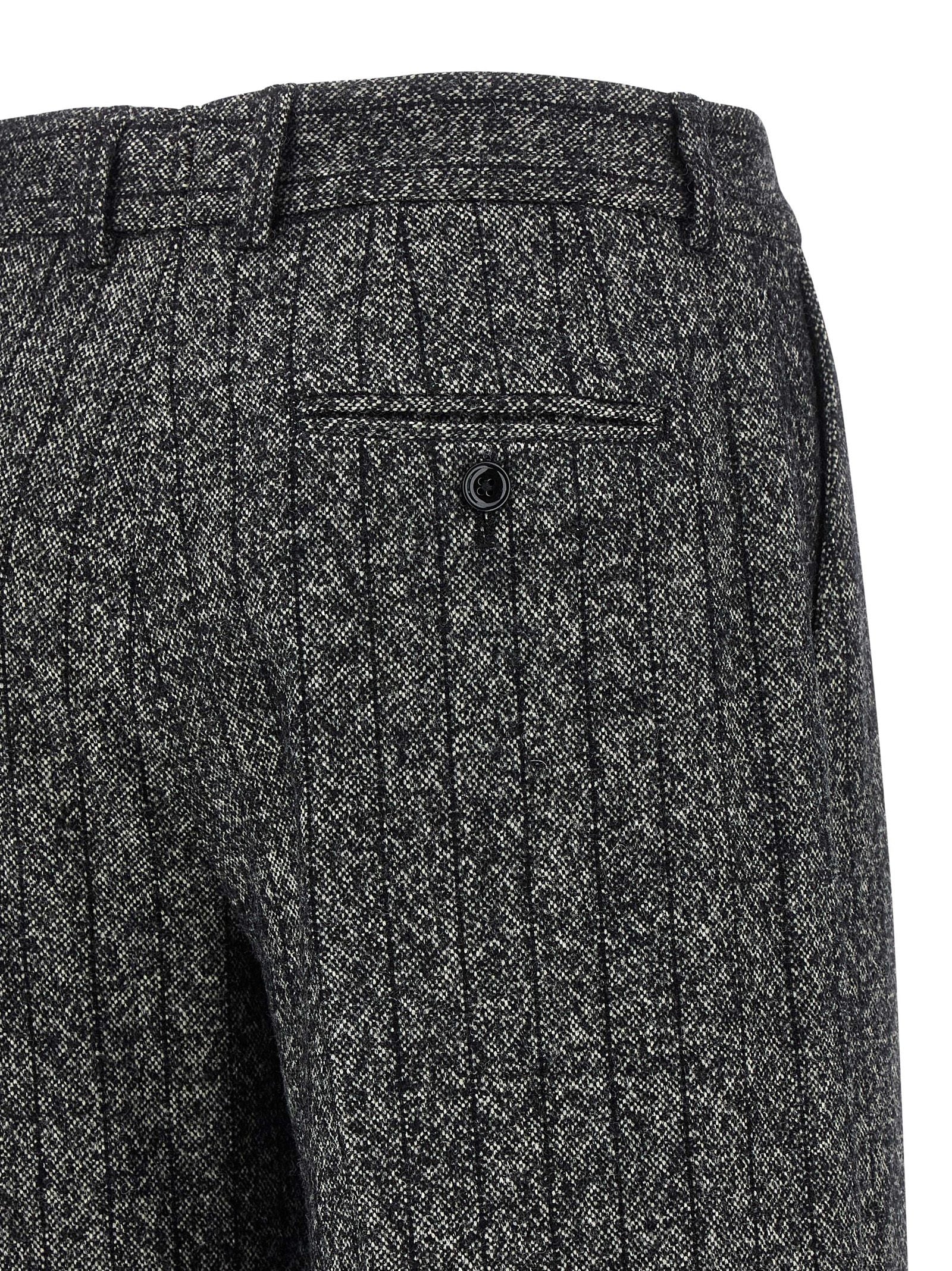 Dolce & Gabbana Striped Wool Pants White/black
