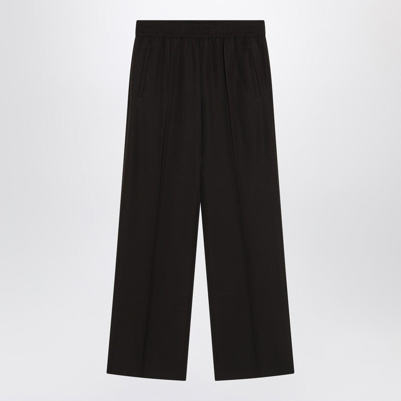 Dolce & Gabbana Brown Wool Pleated Trousers with Elastic Waist Brown