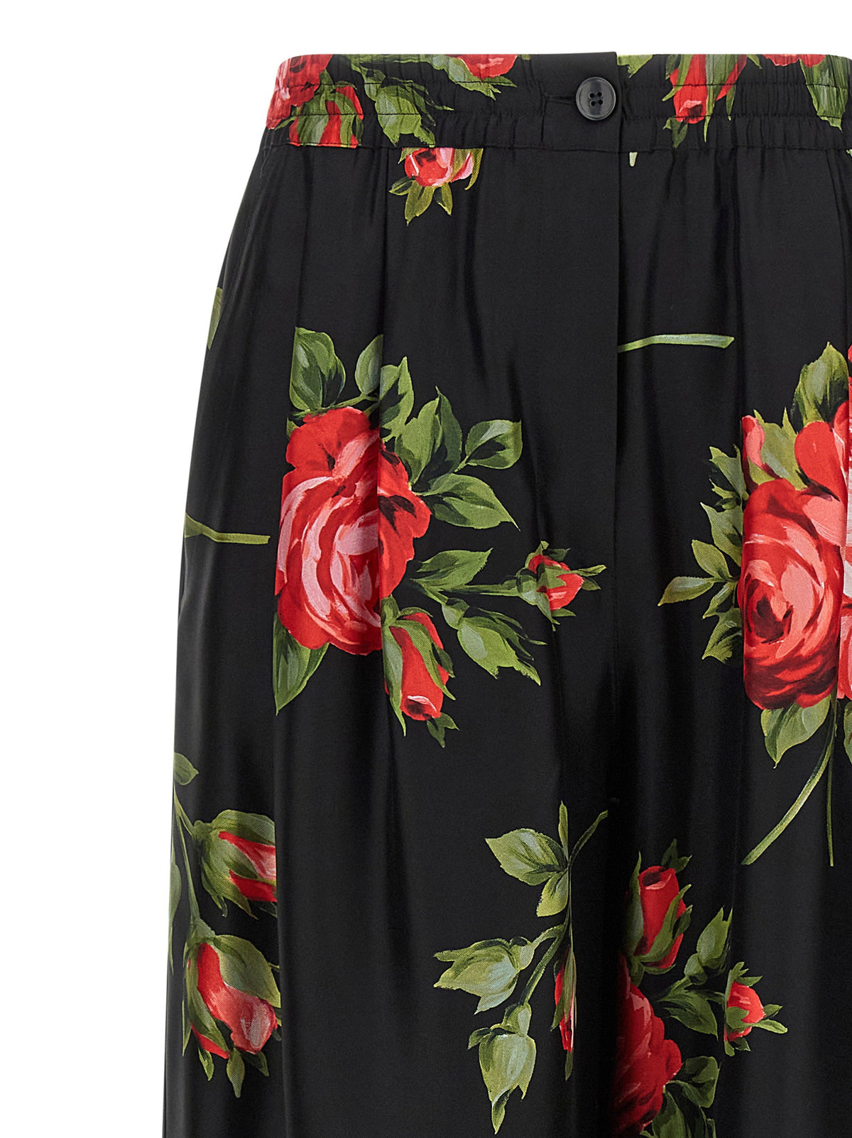 Dolce & Gabbana Bouquet Rose Pants Black