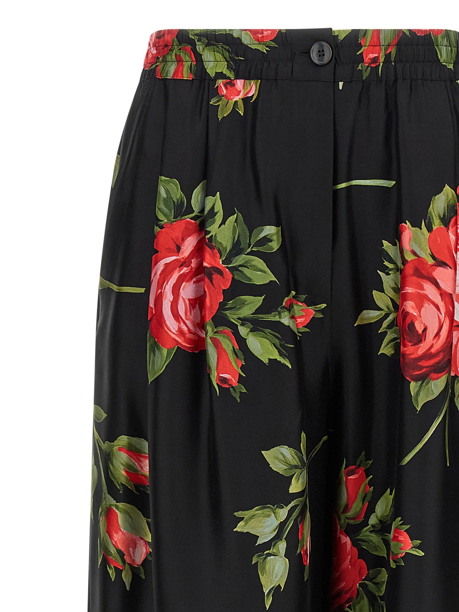 Dolce & Gabbana Bouquet Rose Pants Black