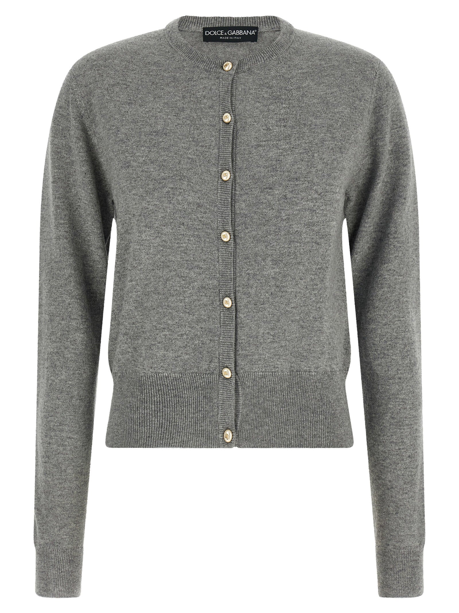 Dolce & Gabbana Logo Buttons Cardigan Gray
