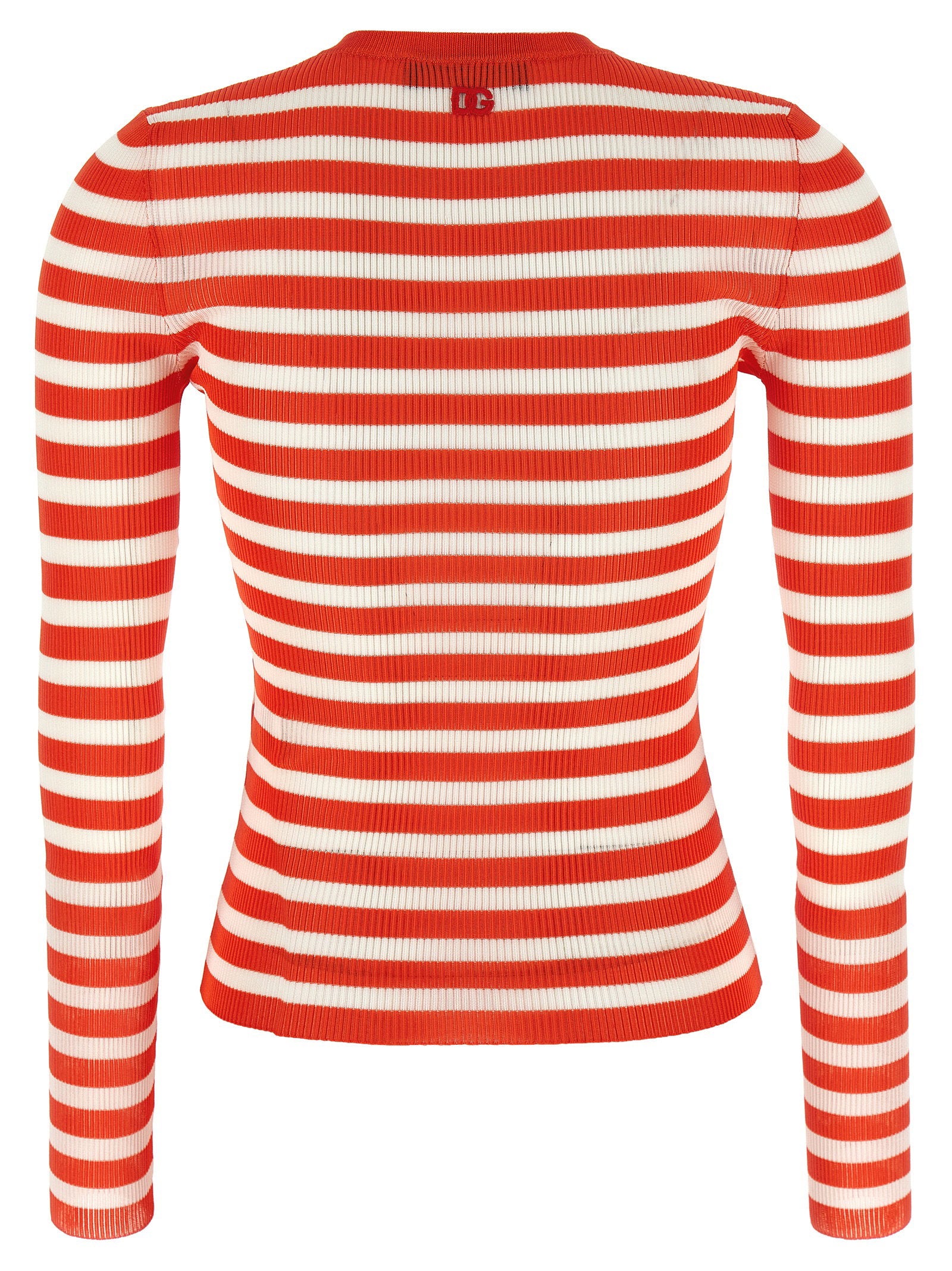 Dolce & Gabbana Striped Viscose Cardigan Orange