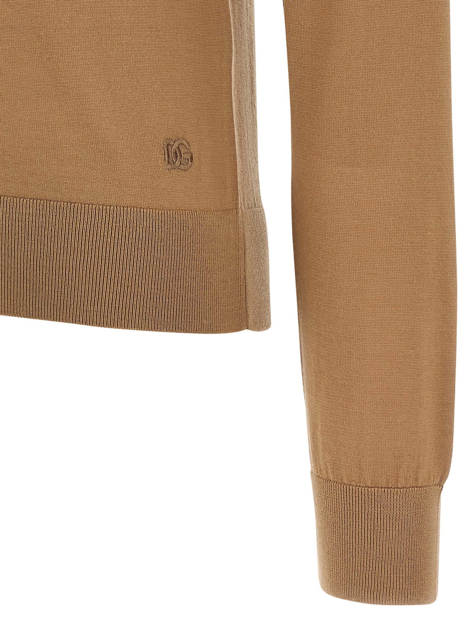 Dolce & Gabbana Cashmere Turtleneck Sweater Beige
