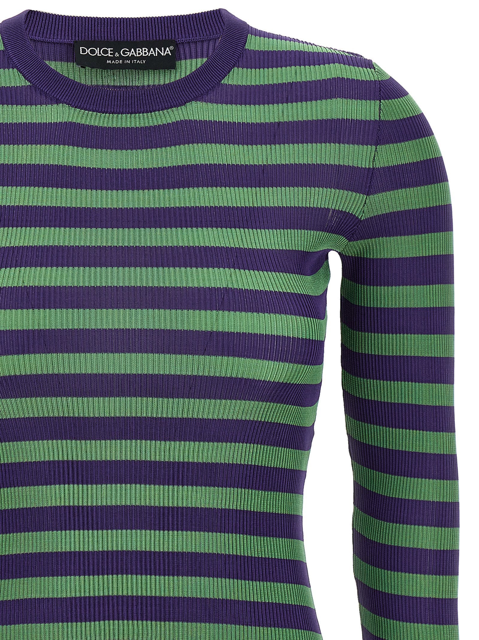 Dolce & Gabbana Striped Viscose Sweater Multicolor