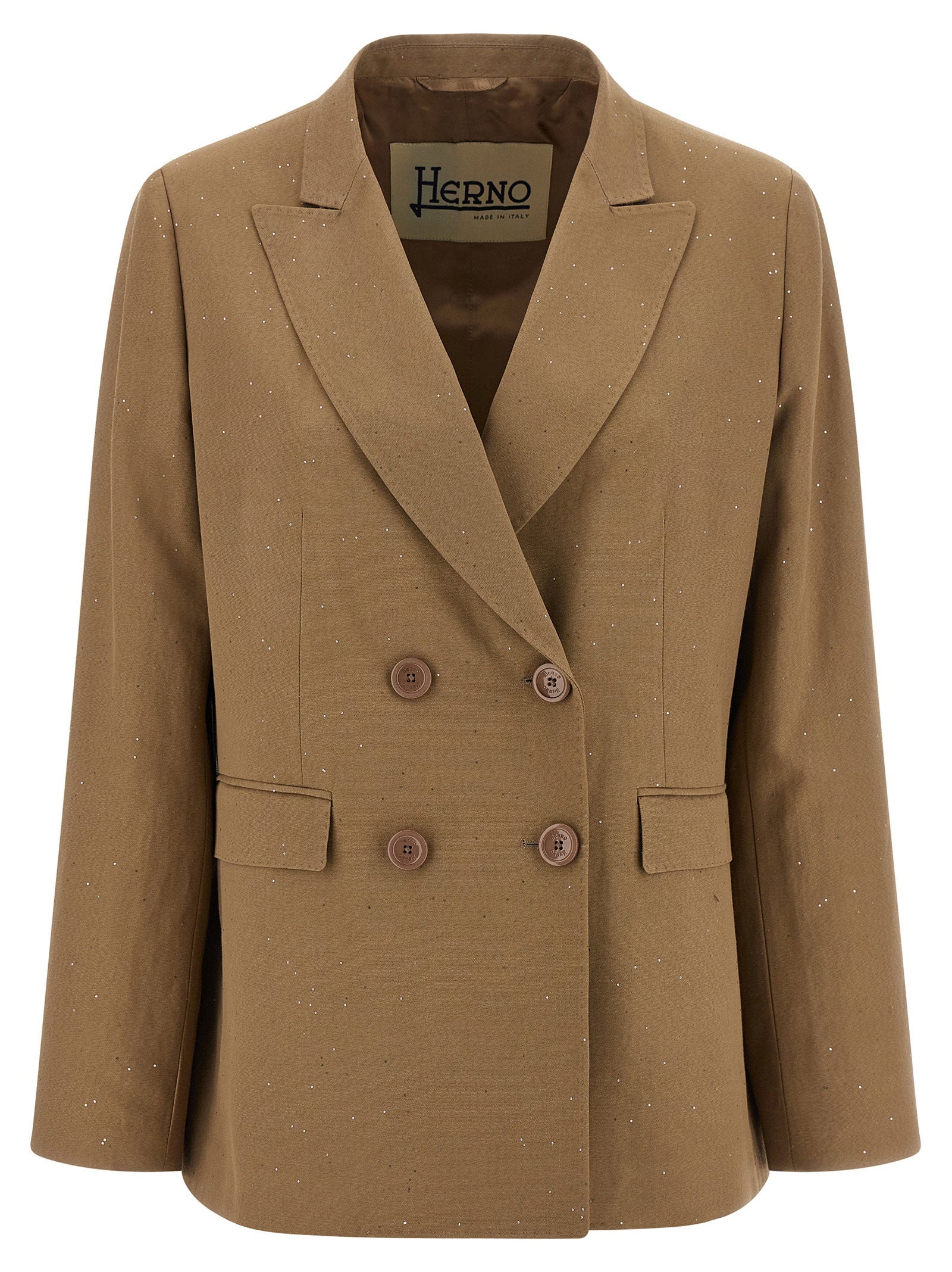 Herno Micro Sequin Blazer Beige