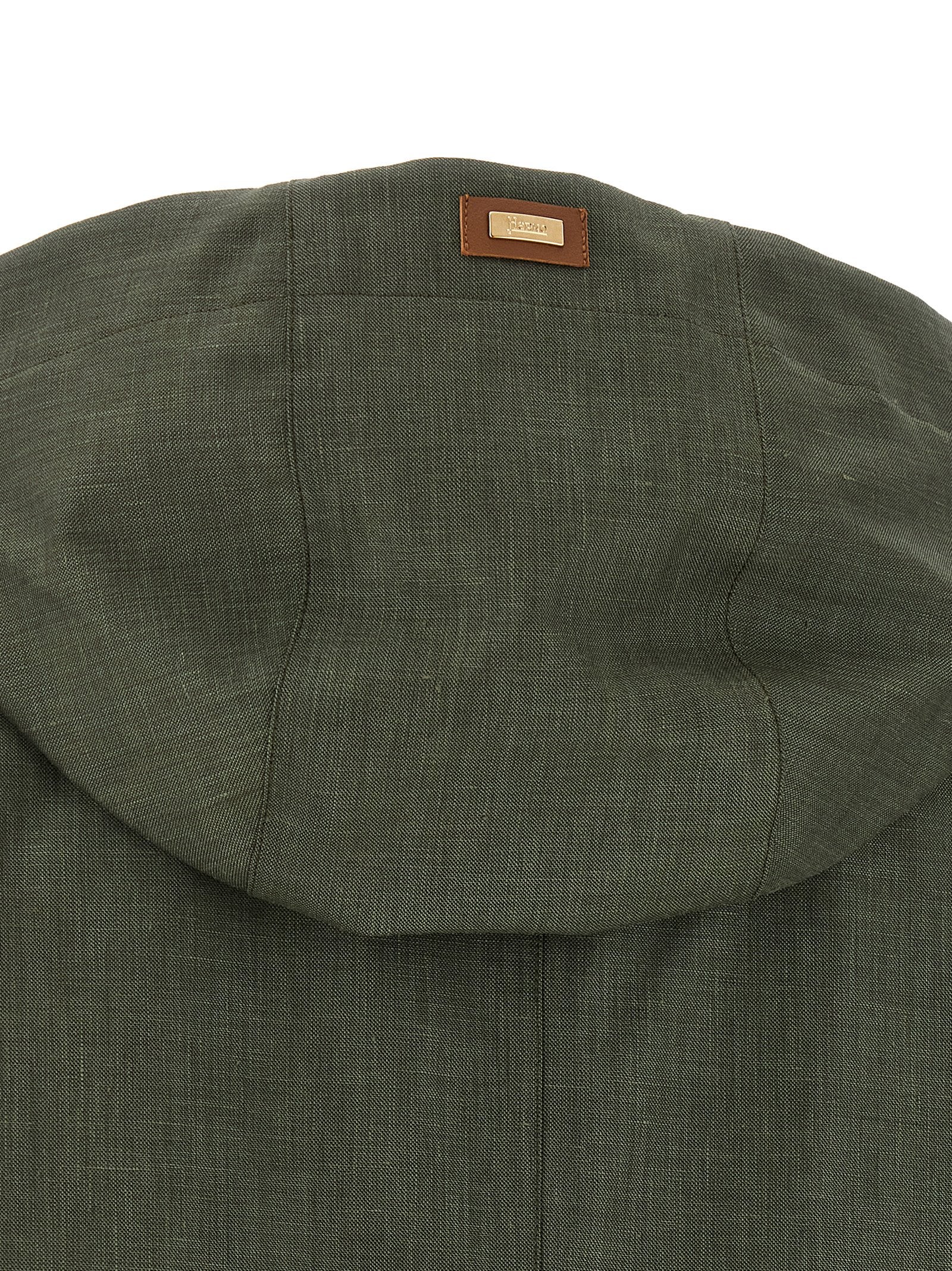 Herno Linen Raincoat Green