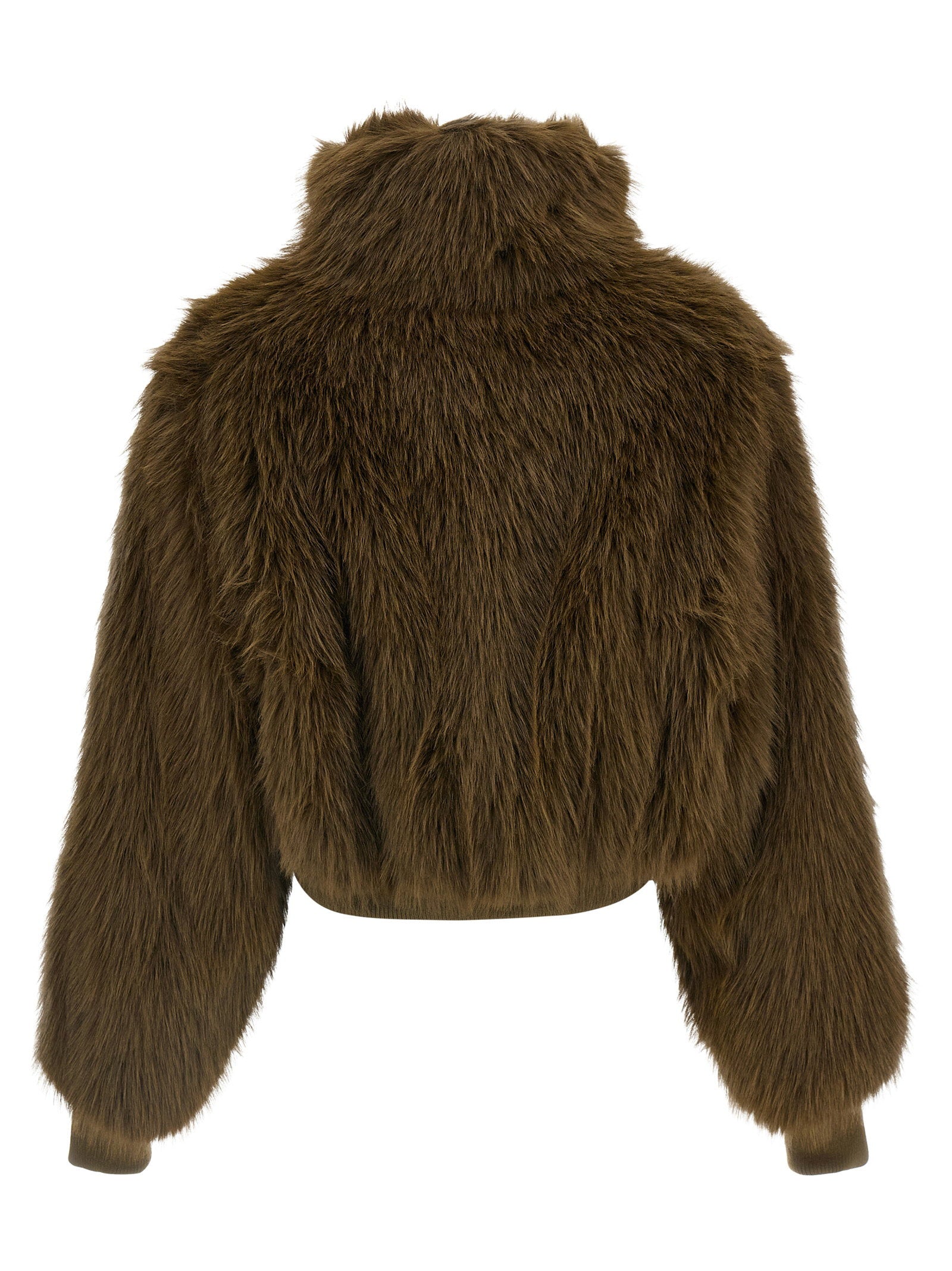 Fabiana Filippi Bi-material Short Jacket Green