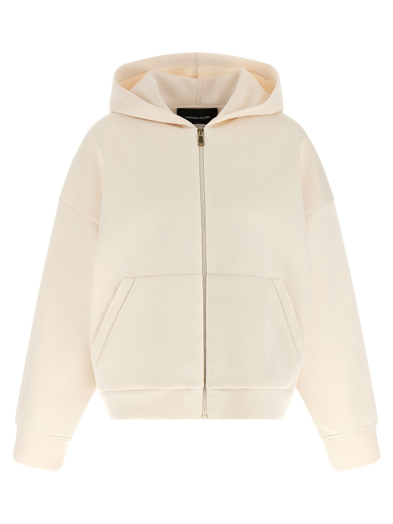 Fabiana Filippi Scuba Cashmere Hoodie Beige