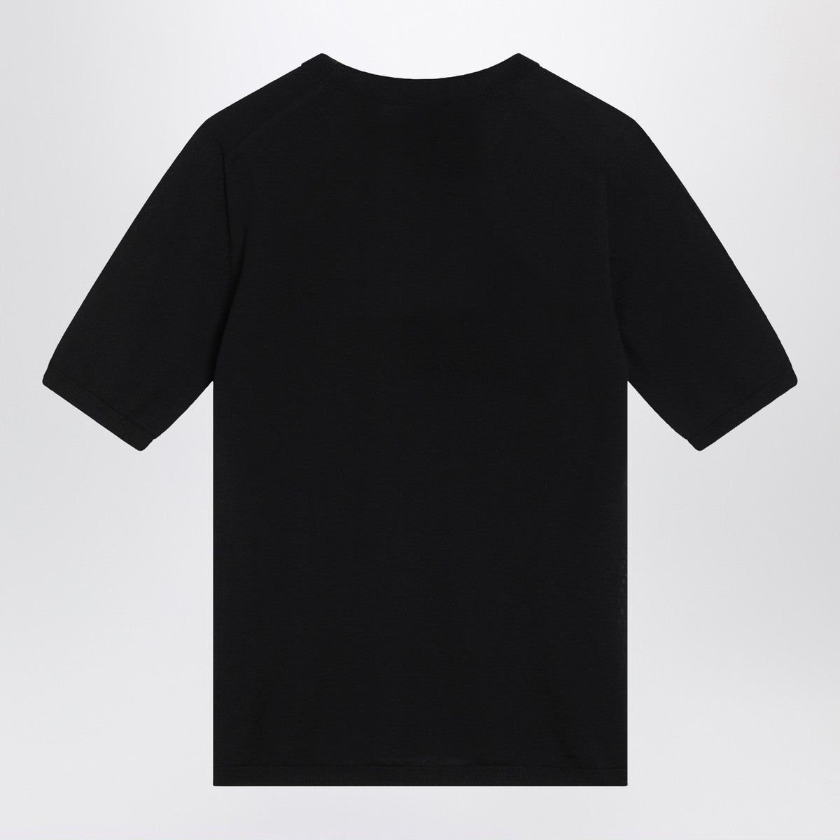 Max Mara Blue Wool Crew Neck Sweater with Short Sleeves Blue