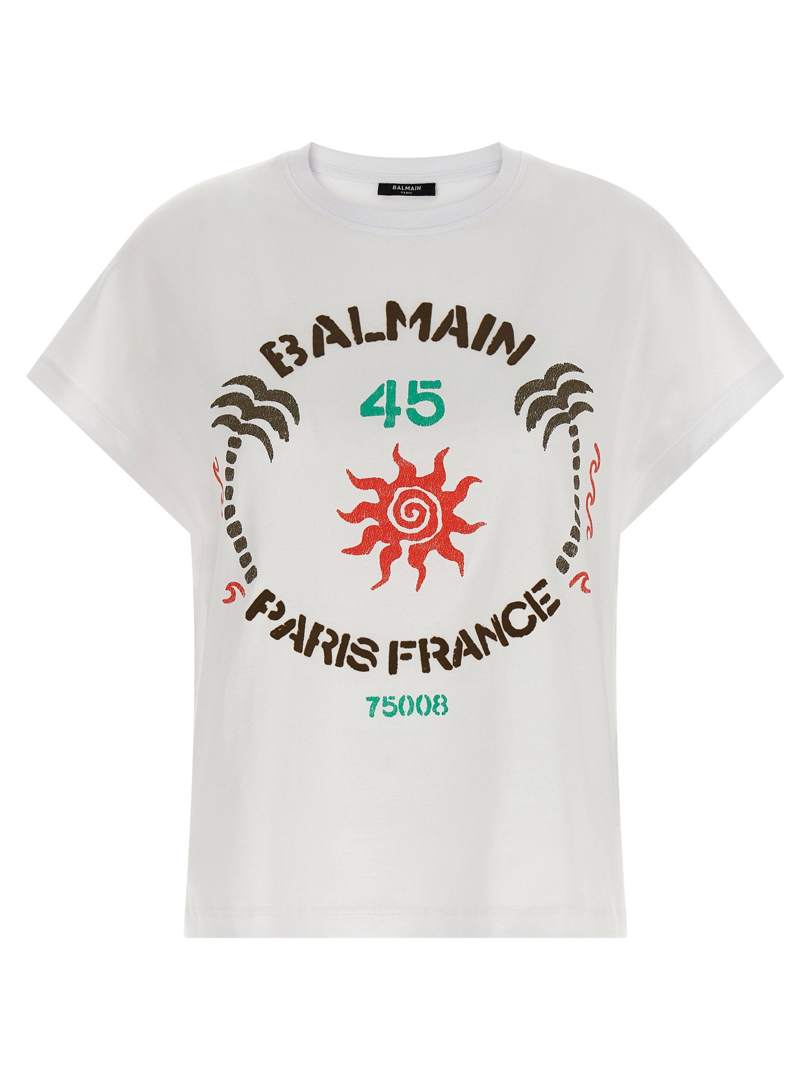 Balmain Club 45 Print T-shirt White