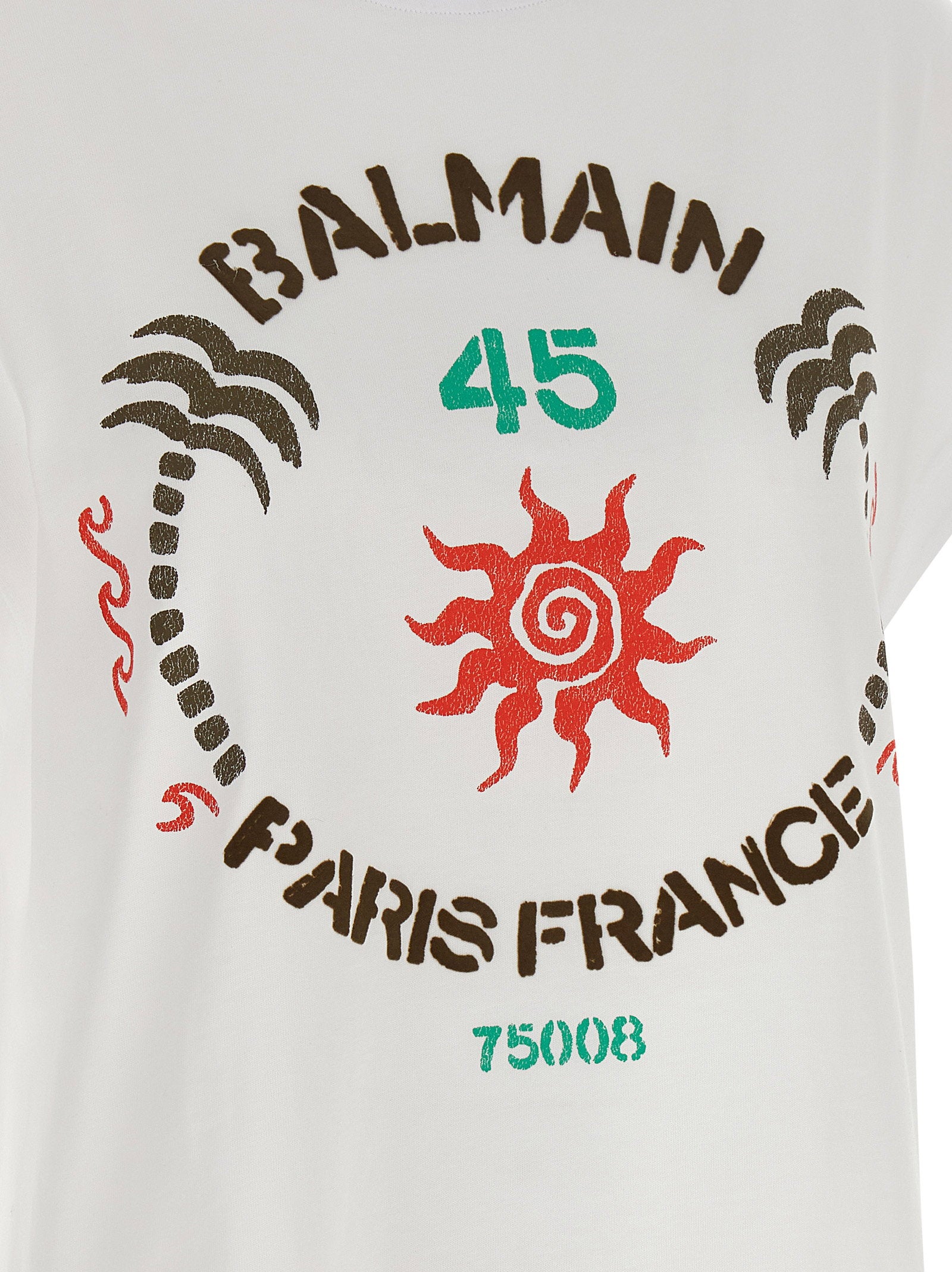 Balmain Club 45 Print T-shirt White