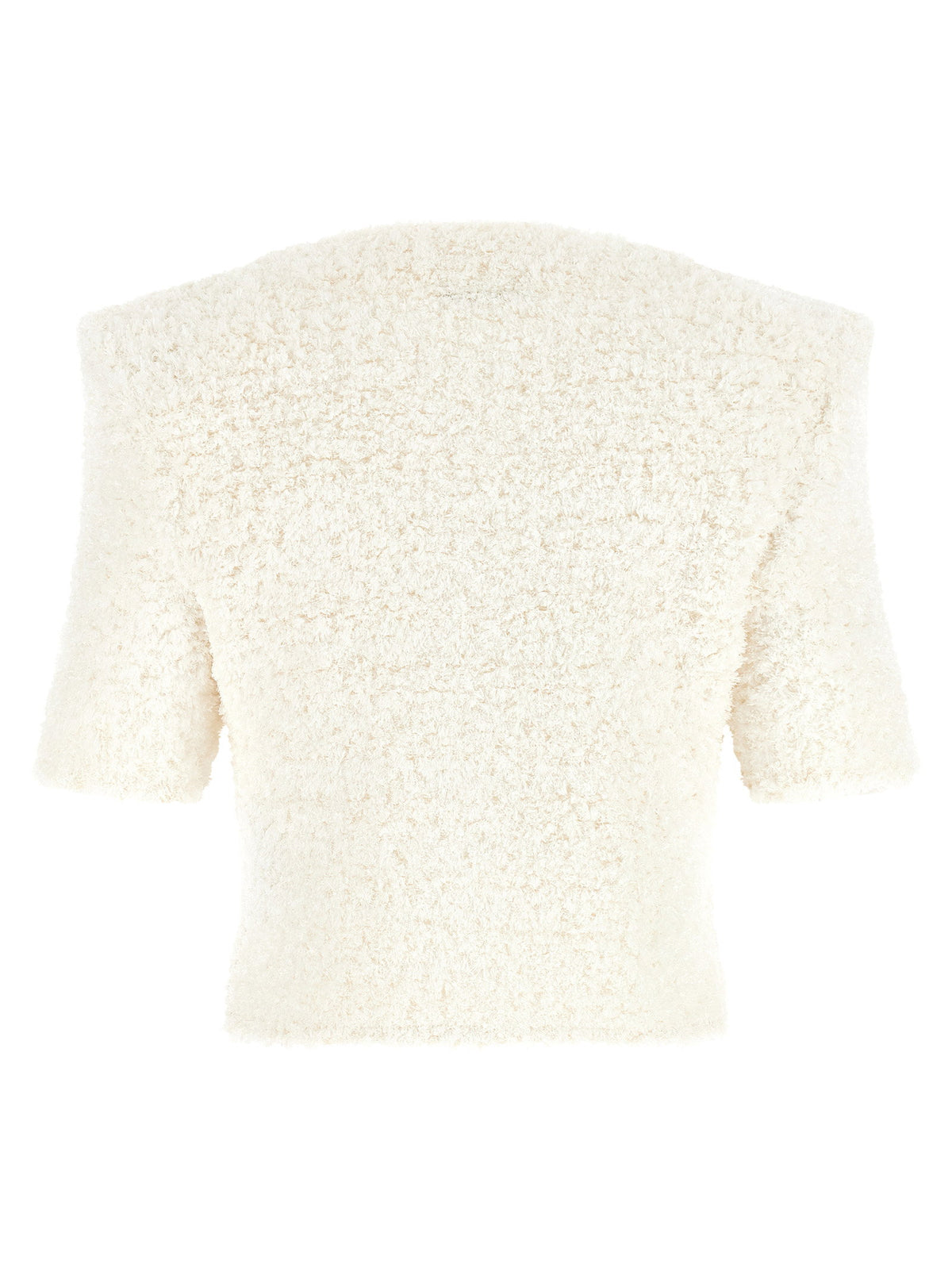 Balmain Cardigan Tweed Plumetis White