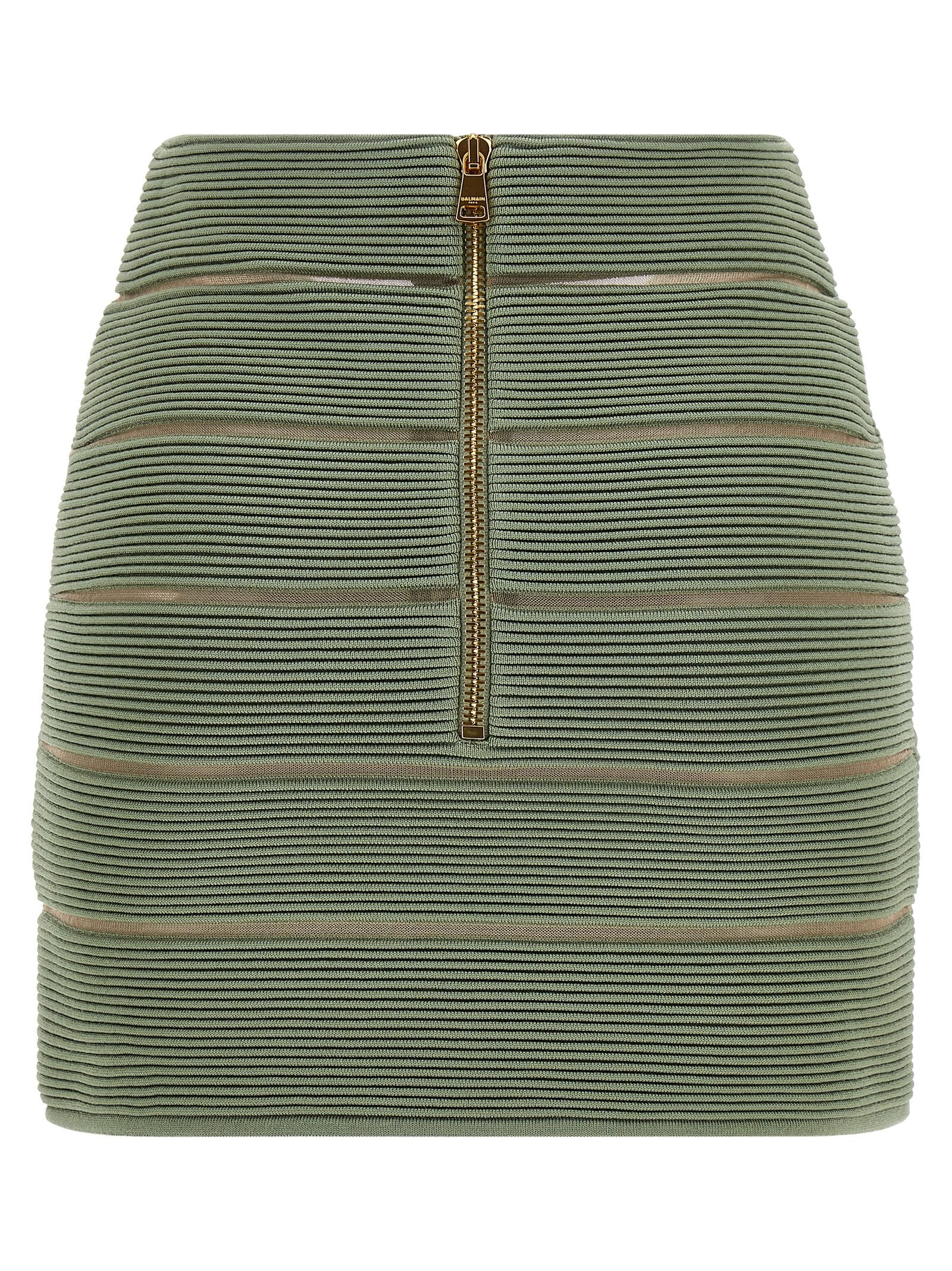 Balmain V-shaped Waist Skirt Green