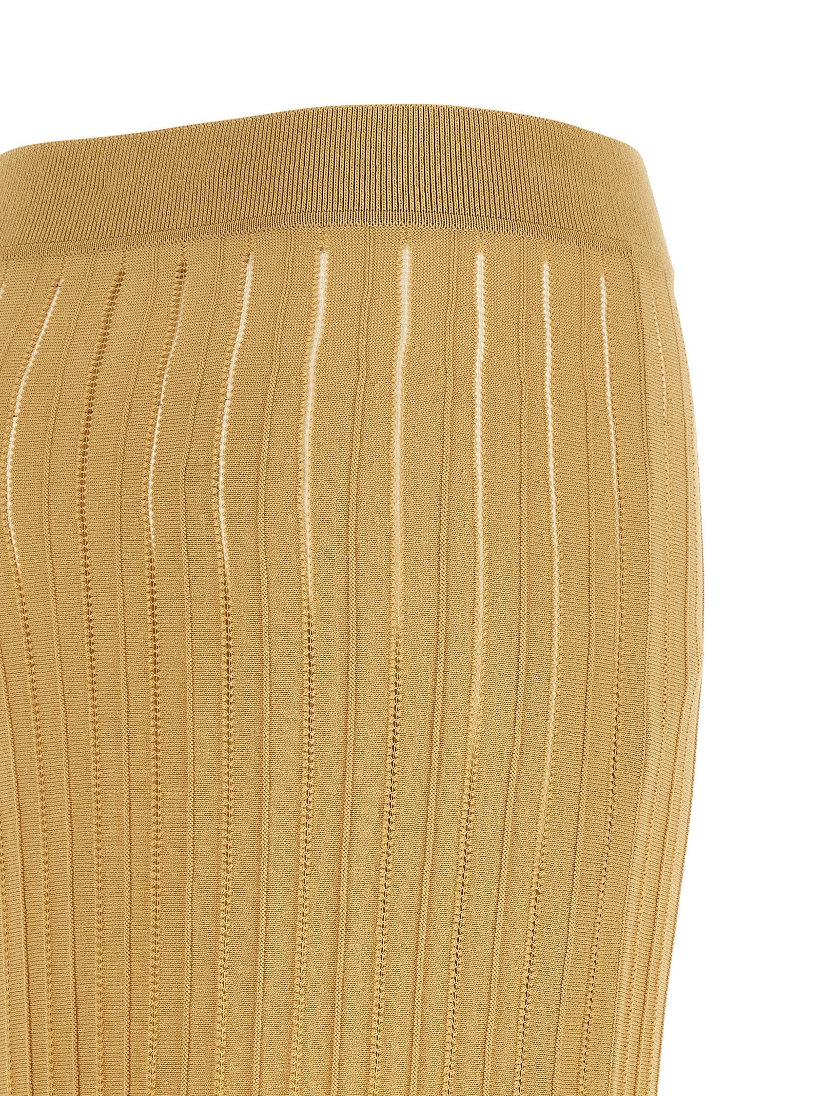 Balmain Fringed Skirt Beige