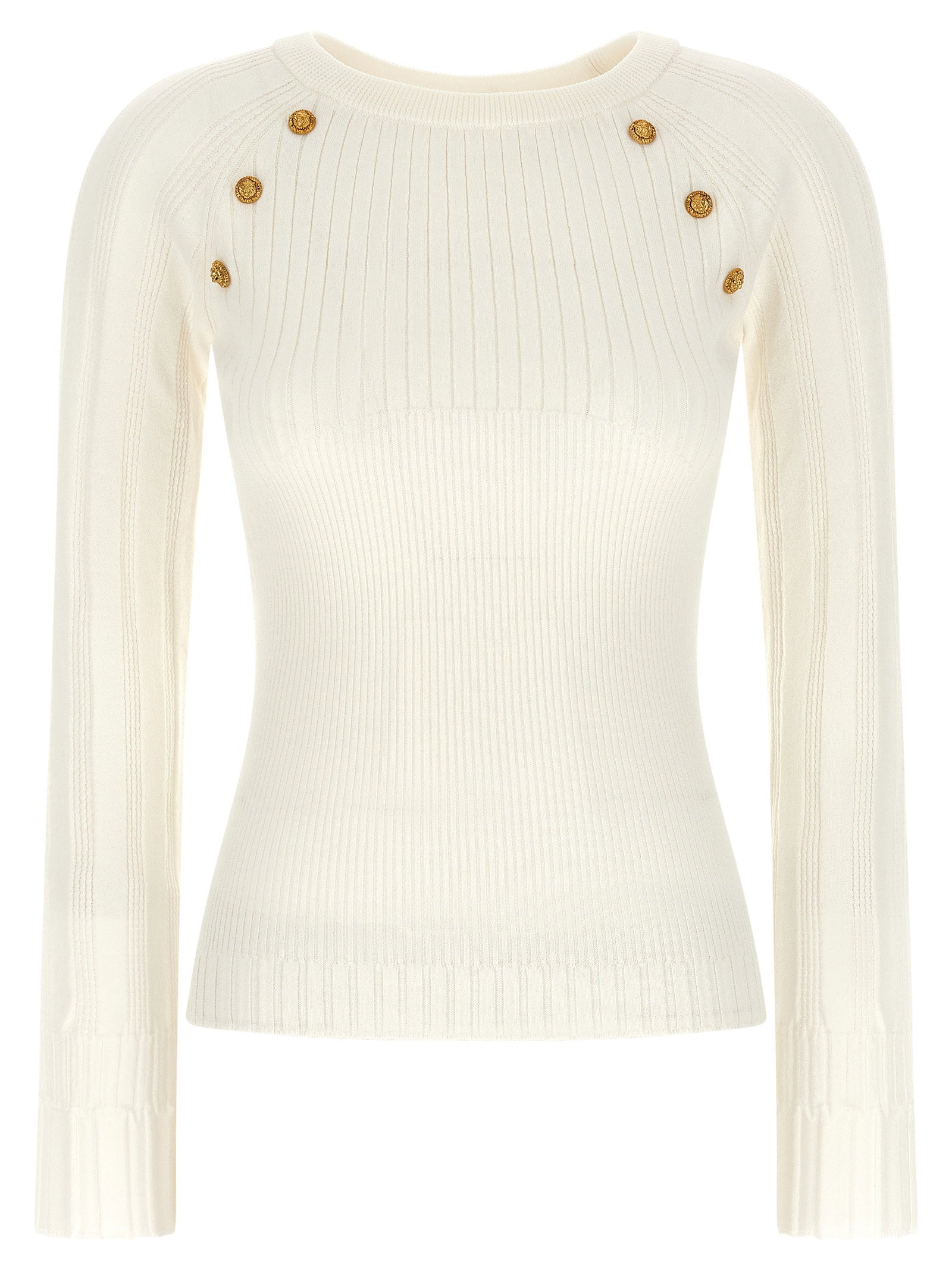 Balmain 3 Buttons Sweater White