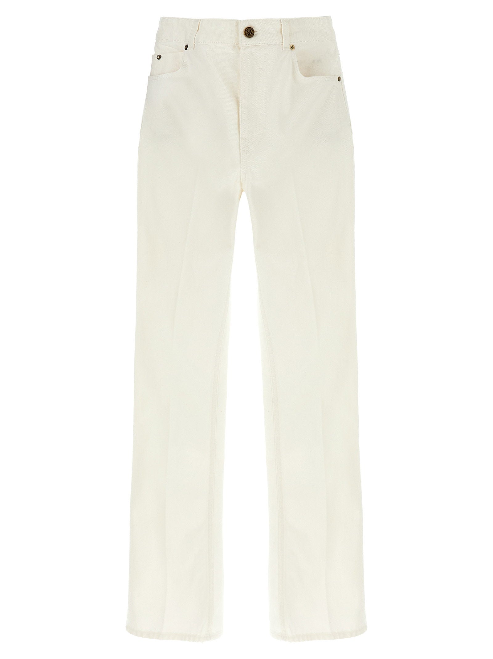 Balmain Embroidery Jeans White